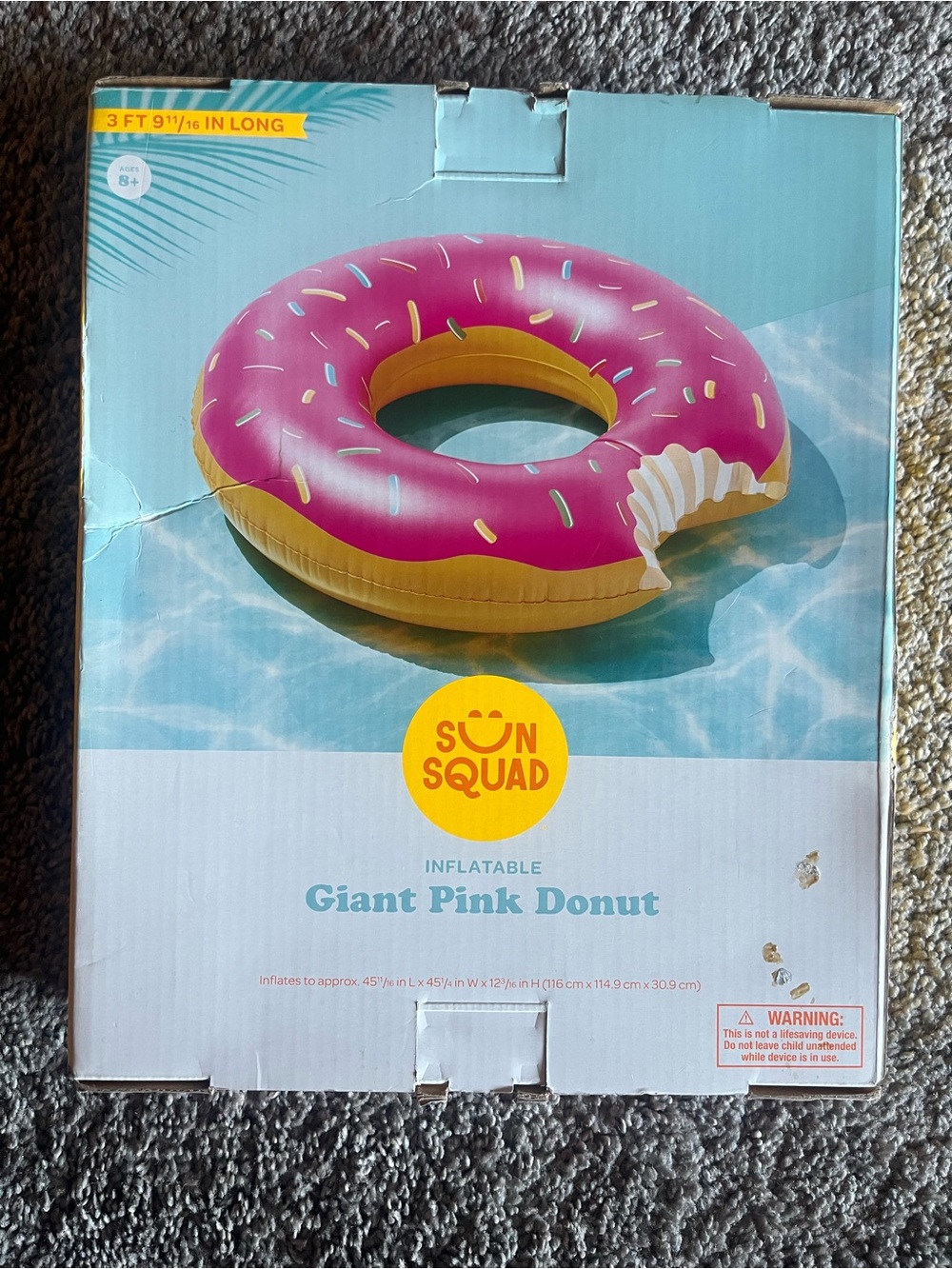 Sun Squad Inflatable Pink Donut Pool Float